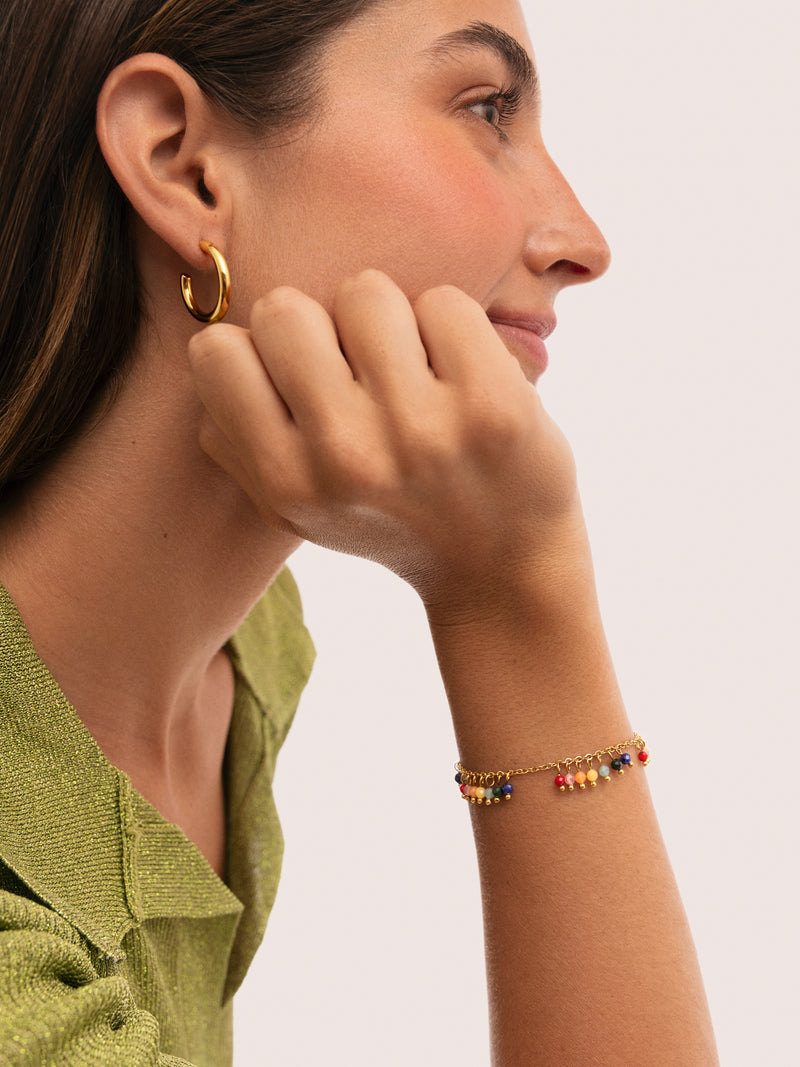 Pulsera Palmar Colors Acero Baño Oro