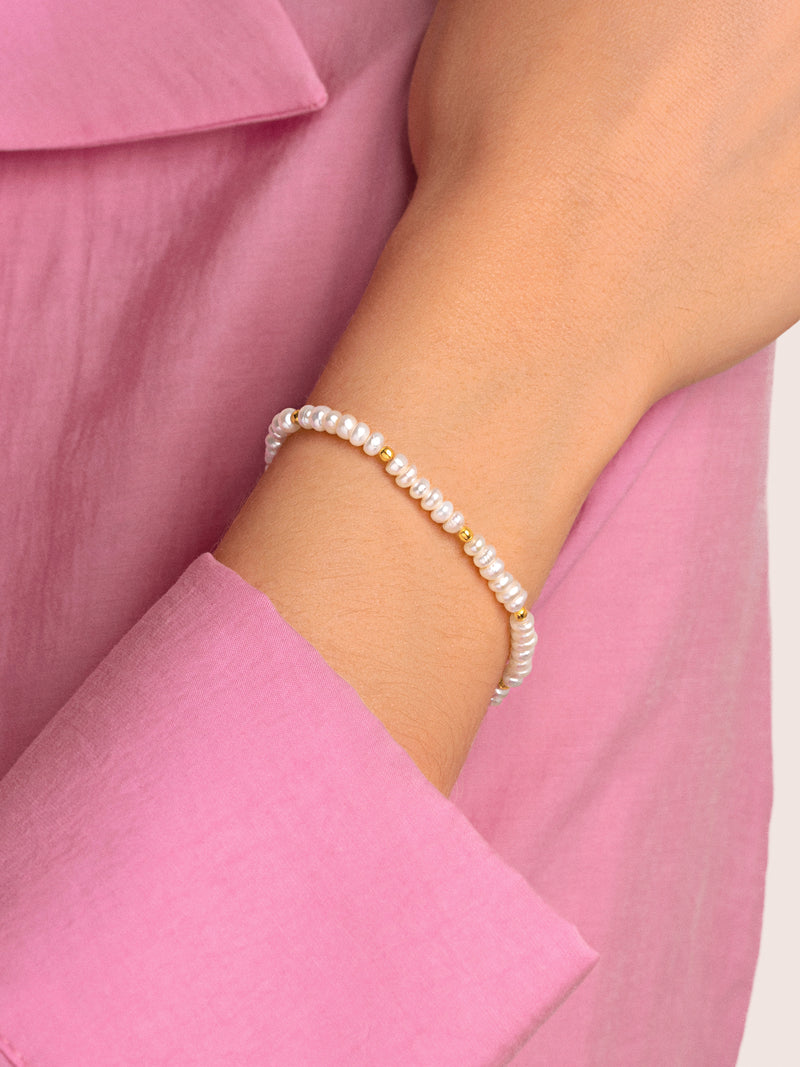 Pearls Dots Armband Edelstahl, vergoldet
