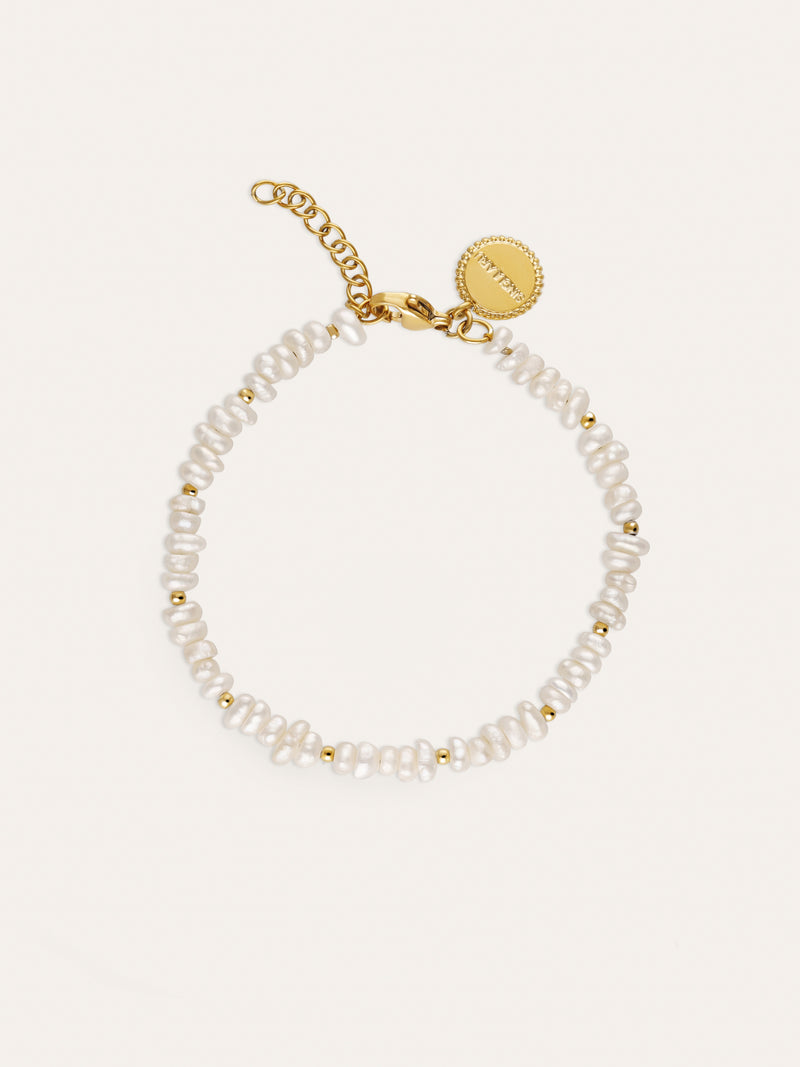 Pearls Dots Armband Edelstahl, vergoldet