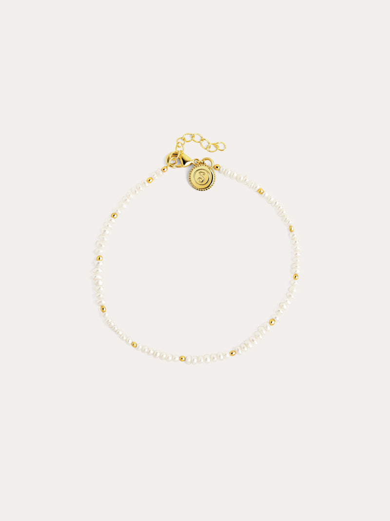 Pearls Dots Armband Edelstahl, vergoldet