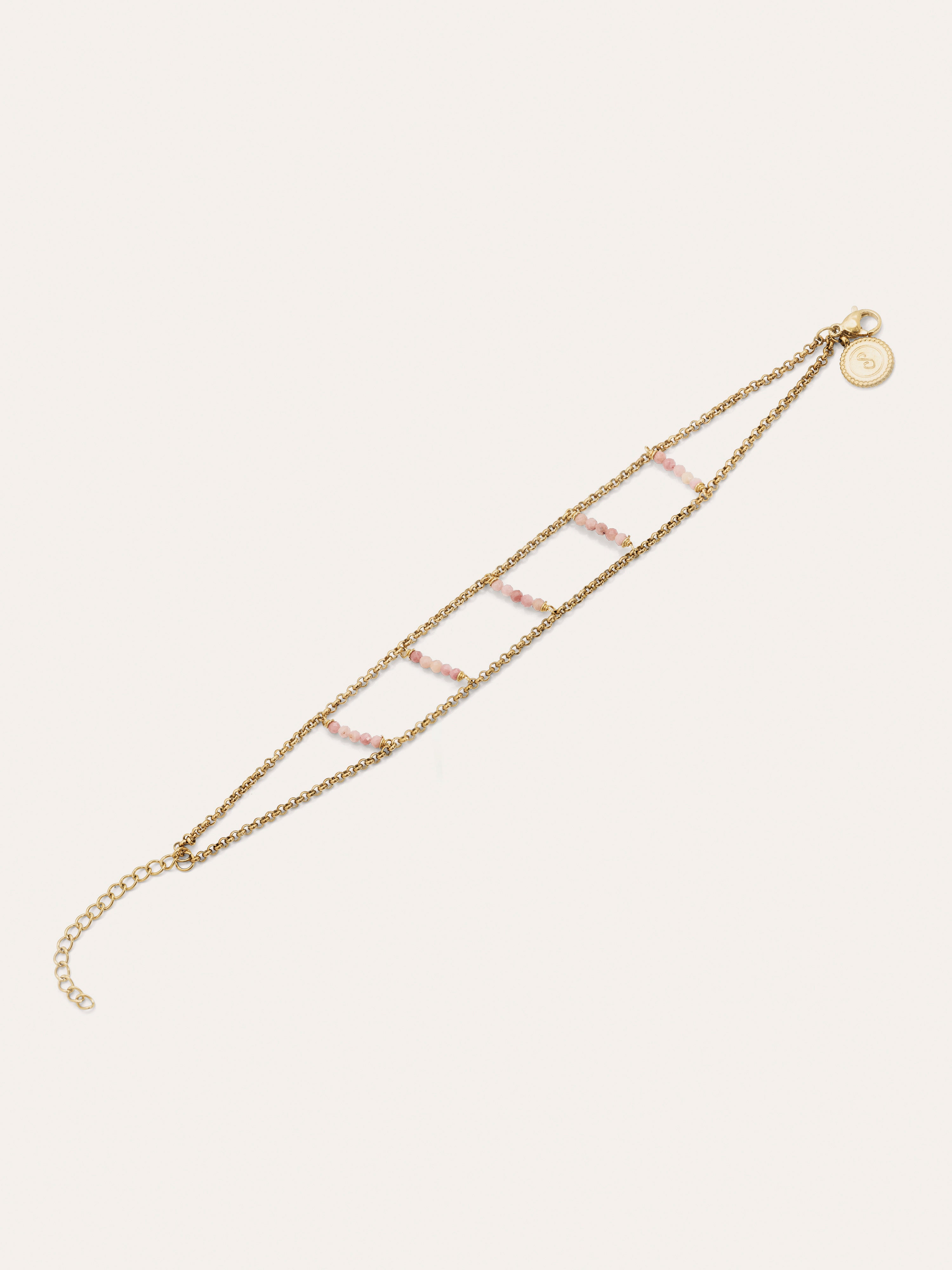 Pink Havana Stainless Steel Gold Bracelet