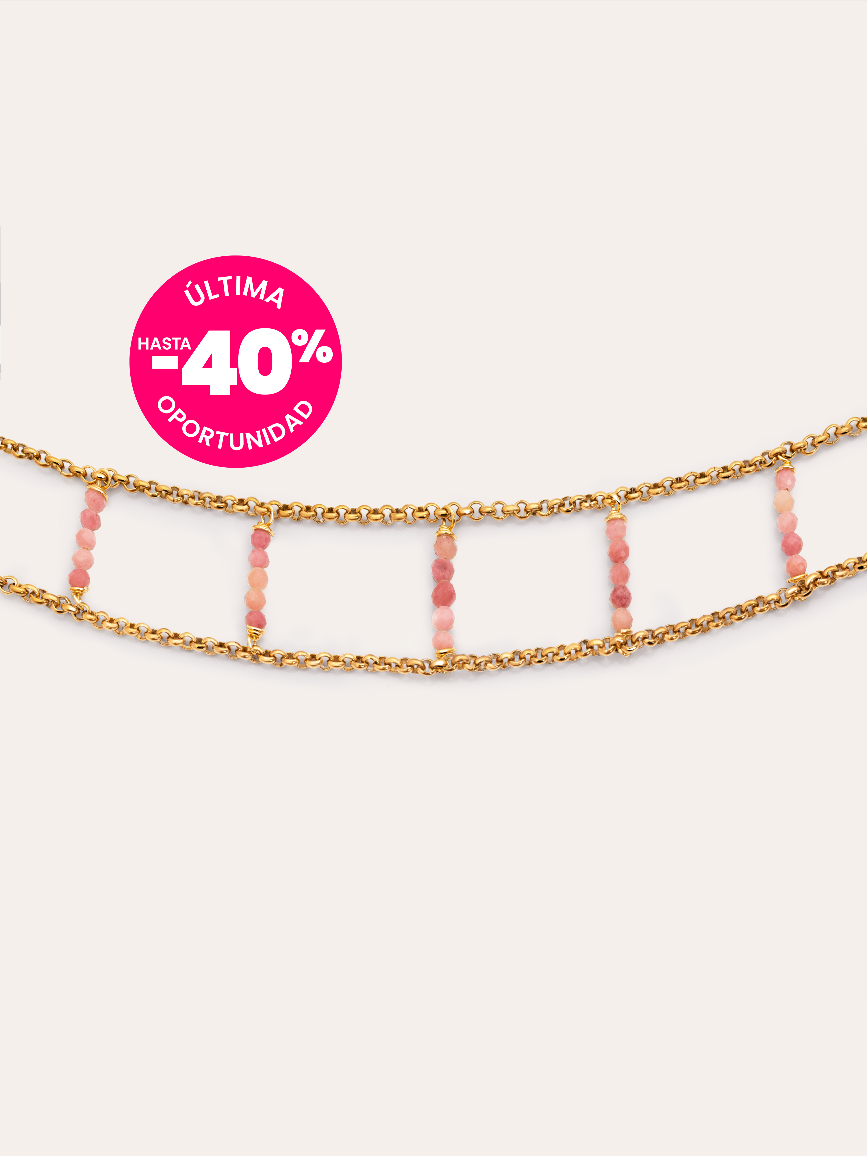 Pink Havana Stainless Steel Gold Bracelet