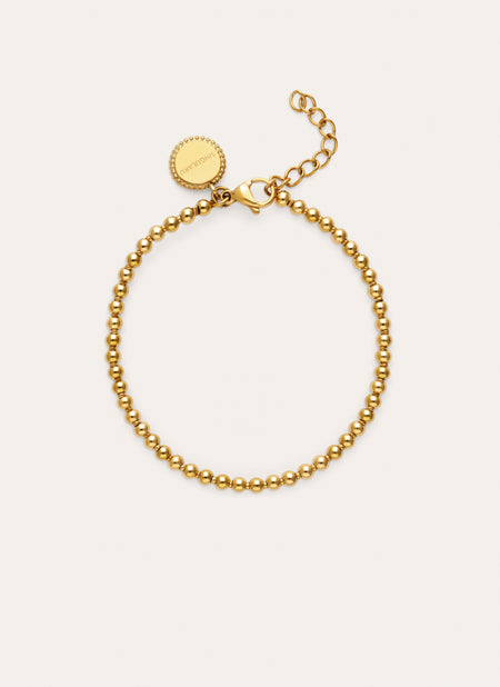 Bracelet chapelet acier plaqué or