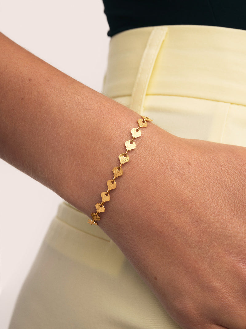 Shells Armband, Edelstahl vergoldet