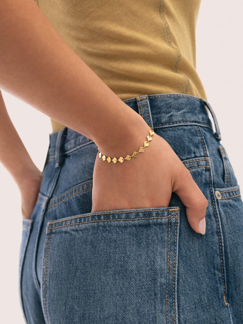 Shells Armband, Edelstahl vergoldet
