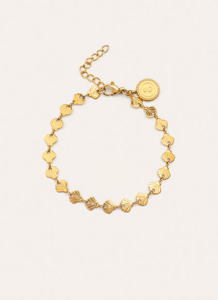 Pulsera Shells Acero Baño Oro