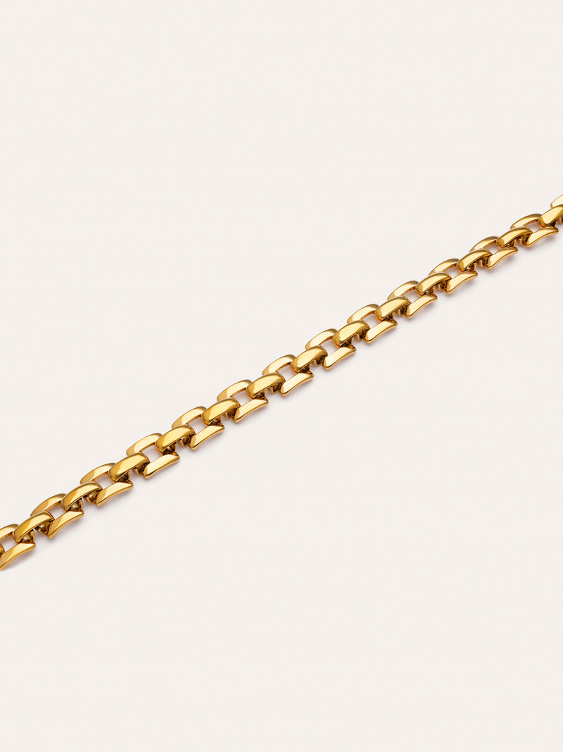 Pulsera Sierpe Acero Baño Oro