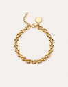 Pulsera Sierpe Acero Baño Oro