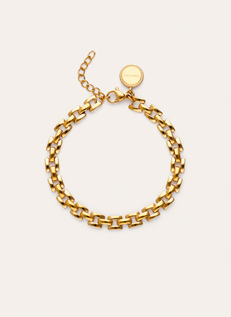 Pulseira Sierpe em Aço com Banho de Ouro