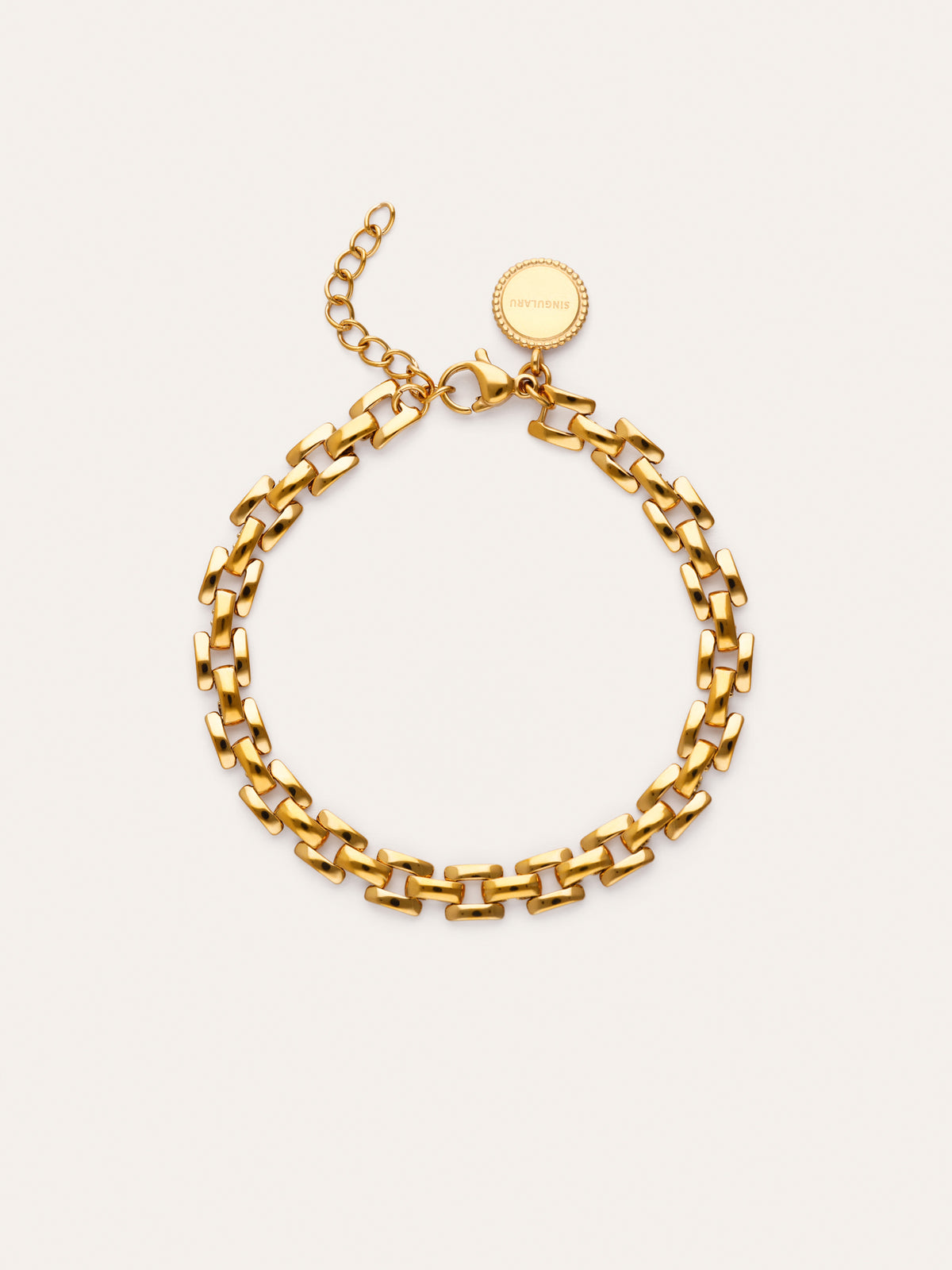 Pulsera Sierpe Acero Baño Oro