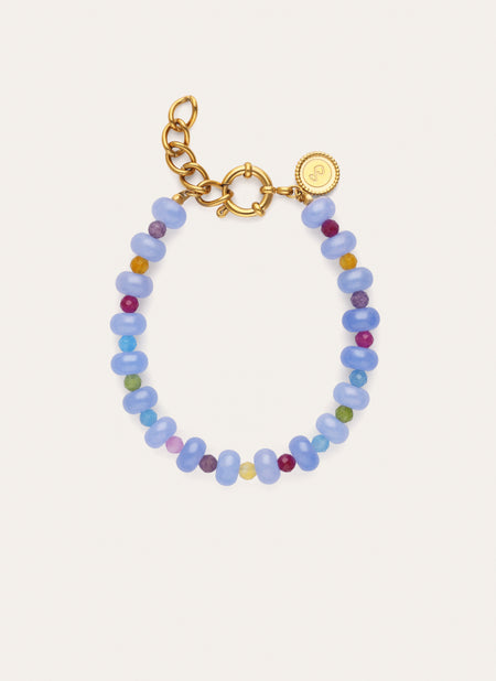 Skycolor Stones Stainless Steel Gold Bracelet