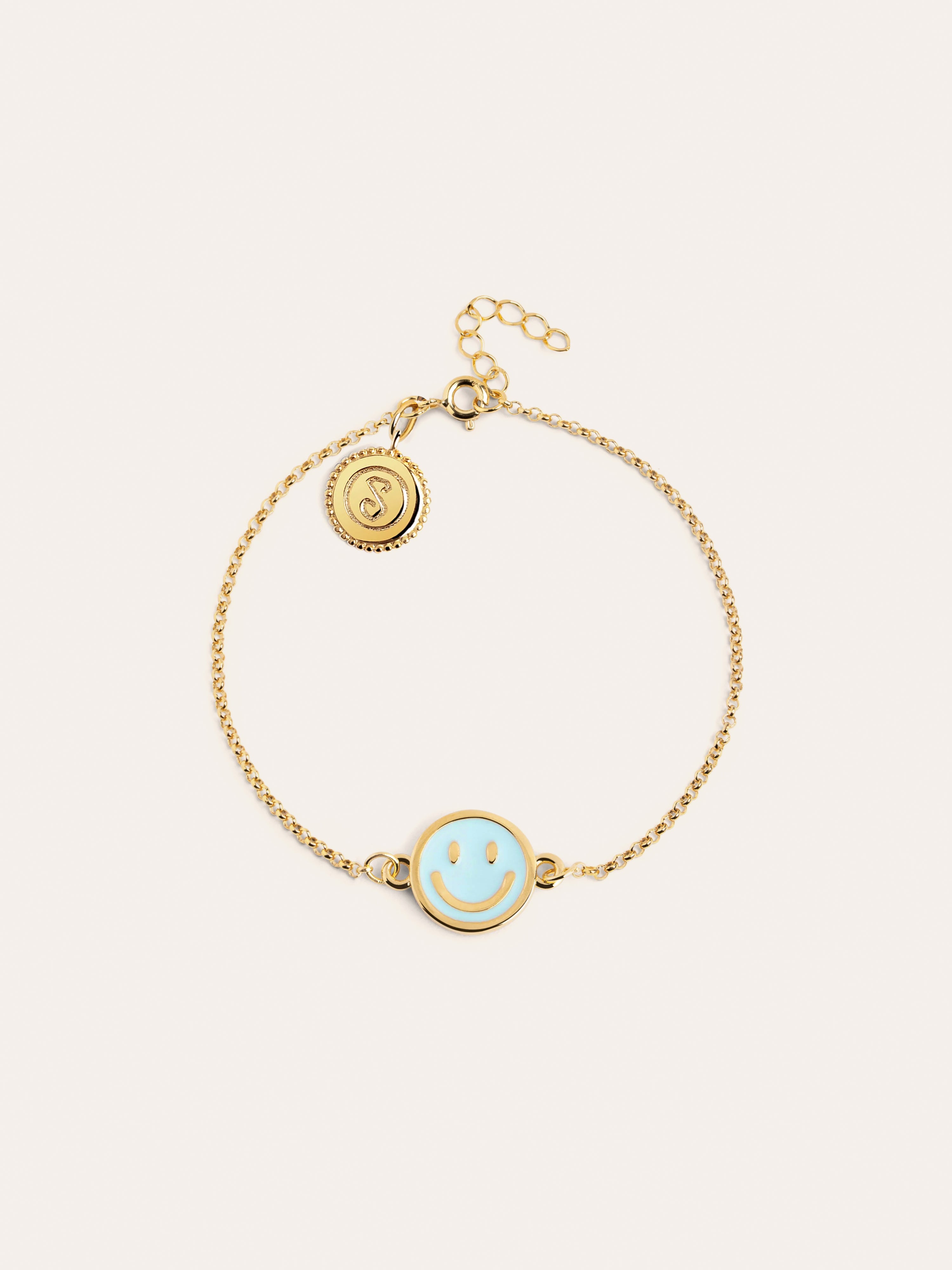 Pulsera Smiley Sky Enamel Baño Oro