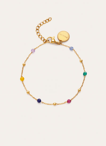 Pulseira Sophie Colors Aço Banhada a Ouro