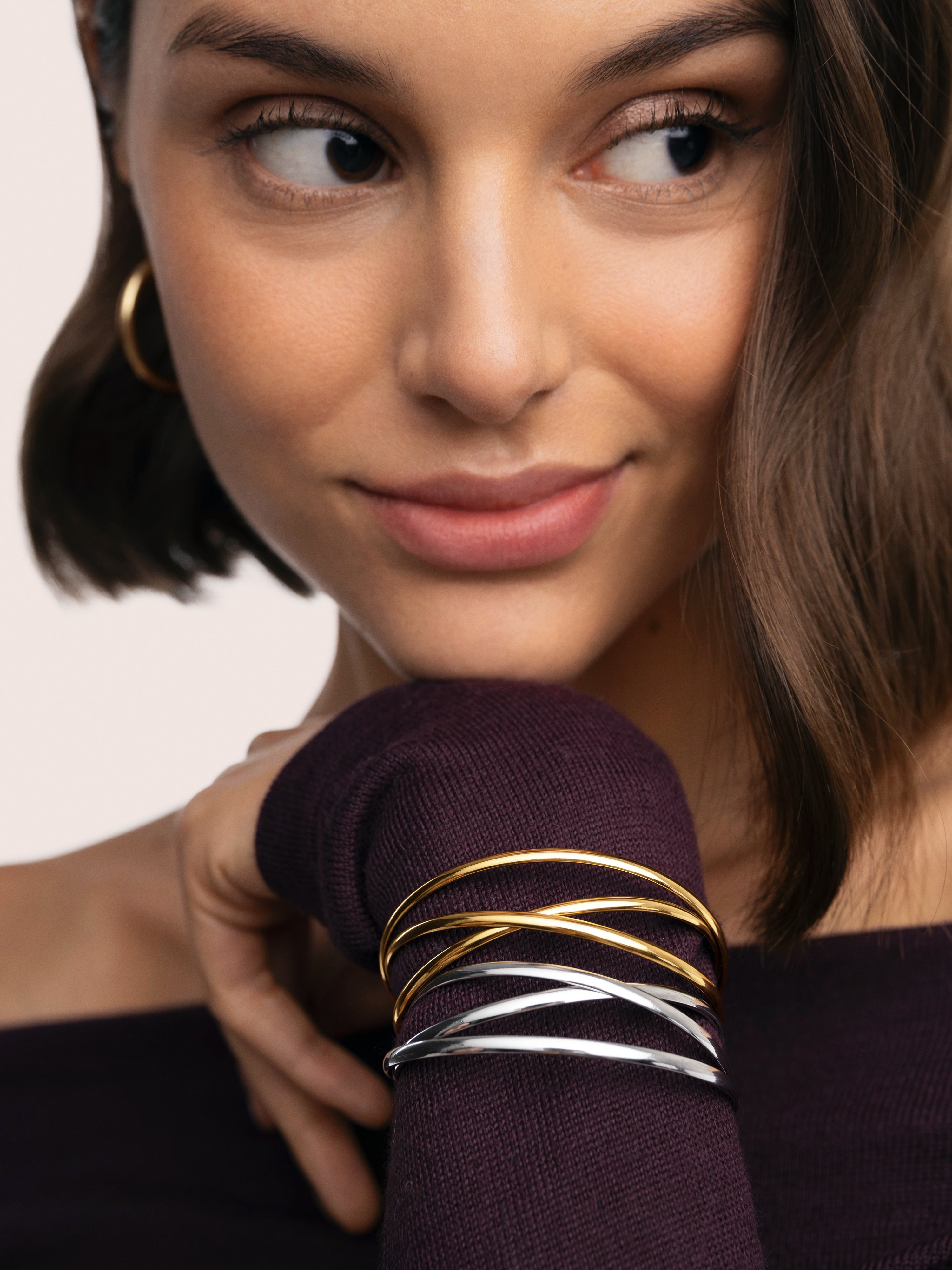 Triple Diana Stainless Steel Gold Bracelet