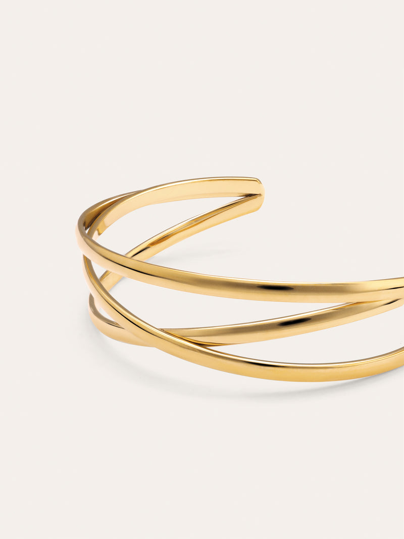 Triple Diana Armreif Stahl, vergoldet