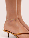 Set of 2 Friendship Blue Gold-Plated Steel Anklets