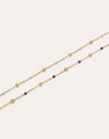 Set of 2 Friendship Blue Gold-Plated Steel Anklets
