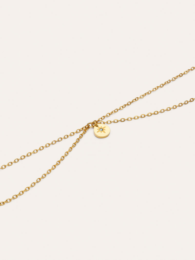 Boho Polar Star Gold-Plated Steel Anklet