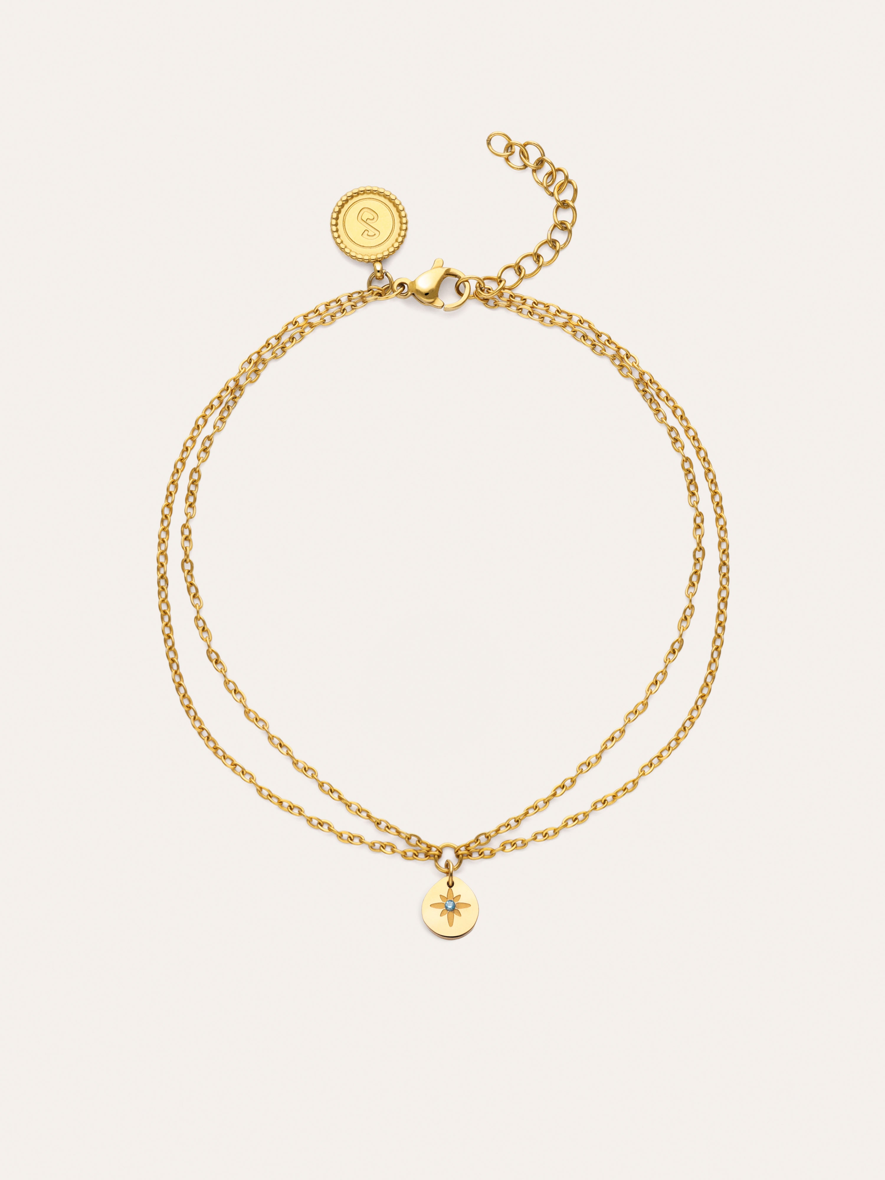 Boho Polar Star Gold-Plated Steel Anklet