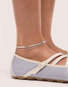 Double Tail Lisse Anklet Steel