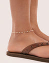 White Dots Anklet Steel Gold Plated