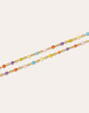 Tobillera Doble Dots Colors Enamel Acero Baño Oro