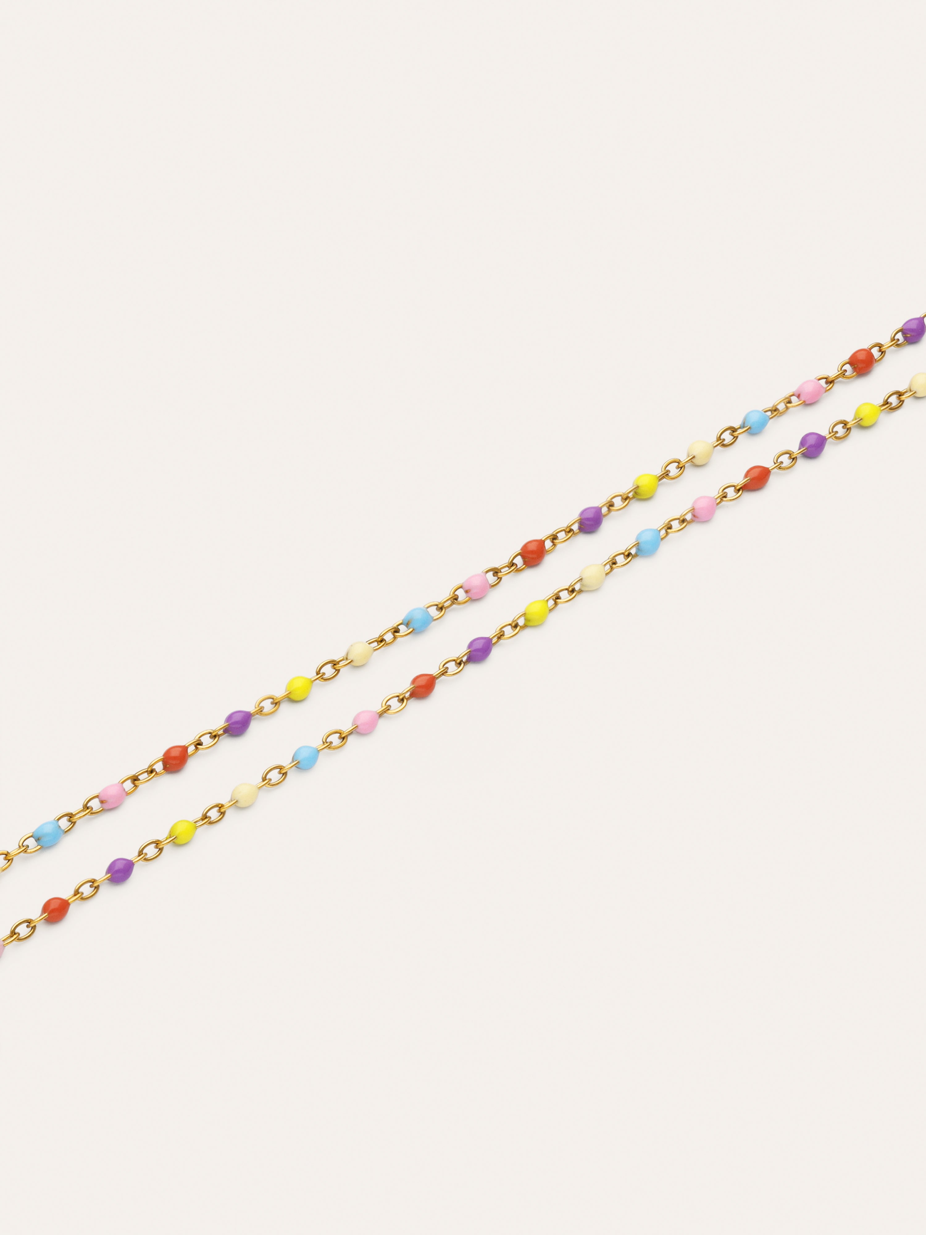 Double Dots Colors Enamel Fußkettchen Edelstahl, vergoldet