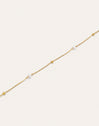 Tobillera Little Pearl Acero Baño Oro