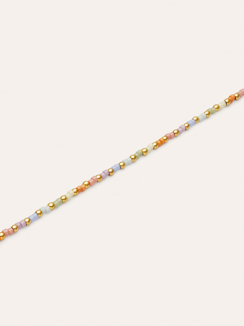 Rainbow Pastel Anklet Steel Gold Plated