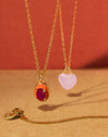 Sweet Heart Stone Gold Necklace