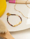 Pulsera Mamá Heart Tourmaline Acero Baño Oro