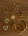 Medallion Five Stones Halskette Edelstahl, vergoldet