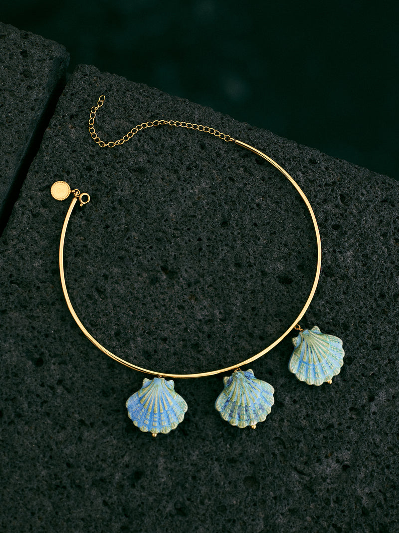 Choker Shelly Blue 18kt vergoldet