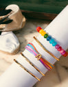 Personalisierbares Armband in Regenbogenfarbe, Edelstahl mit Goldbeschichtung