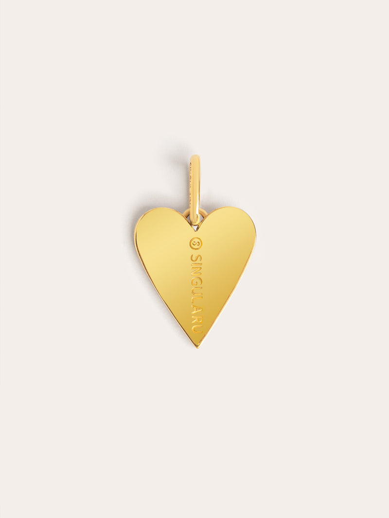 Lovely Heart Red Enamel Charm, vergoldet