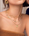 Choker Rhomb & Oval Acero Baño Oro