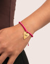 Personalisiertes Herz Armband Pink, vergoldet