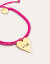 Personalisiertes Herz Armband Pink, vergoldet