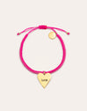 Personalisiertes Herz Armband Pink, vergoldet