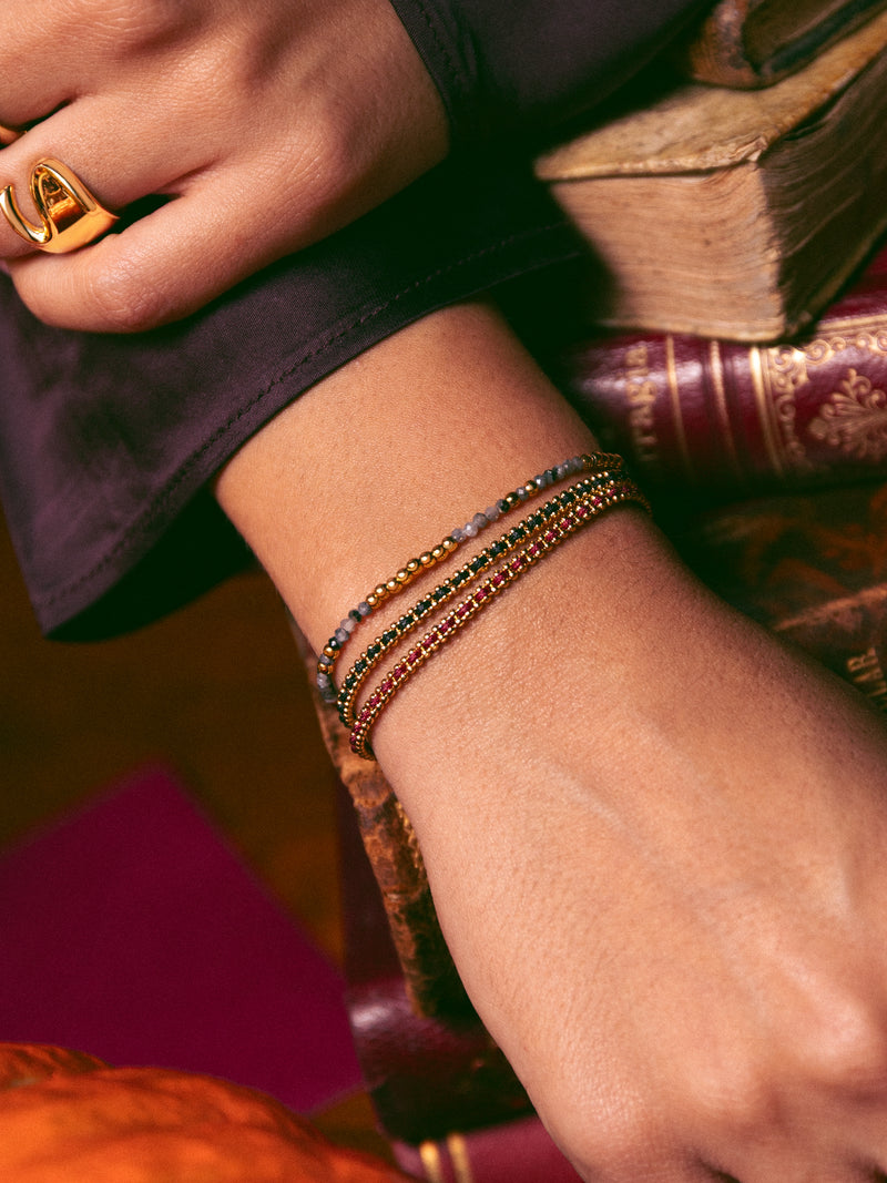 Morgana Red Armband Edelstahl, vergoldet
