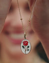 Rose Enamel Charm, vergoldet