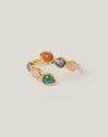 Drop Stones Ring 18kt Gold Plated