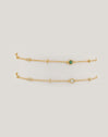 Birthstone Armband Silber, vergoldet