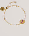 Pulsera Medallion Butterfly Rose Baño Oro
