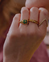 Charm Kleeblatt Achat 18kt vergoldet