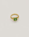 Ring Kleeblatt Achat 18kt vergoldet