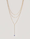 Collar Triple Chic Drop Acero Baño Oro