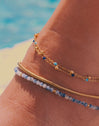 Doppel-Fußkettchen Cleopatra Blau 18kt vergoldet