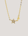 Colar Duo Stars com Banho de Ouro - vista 5