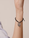 Personalisierbares Armband Medaillon Organic Schwarz Stahl